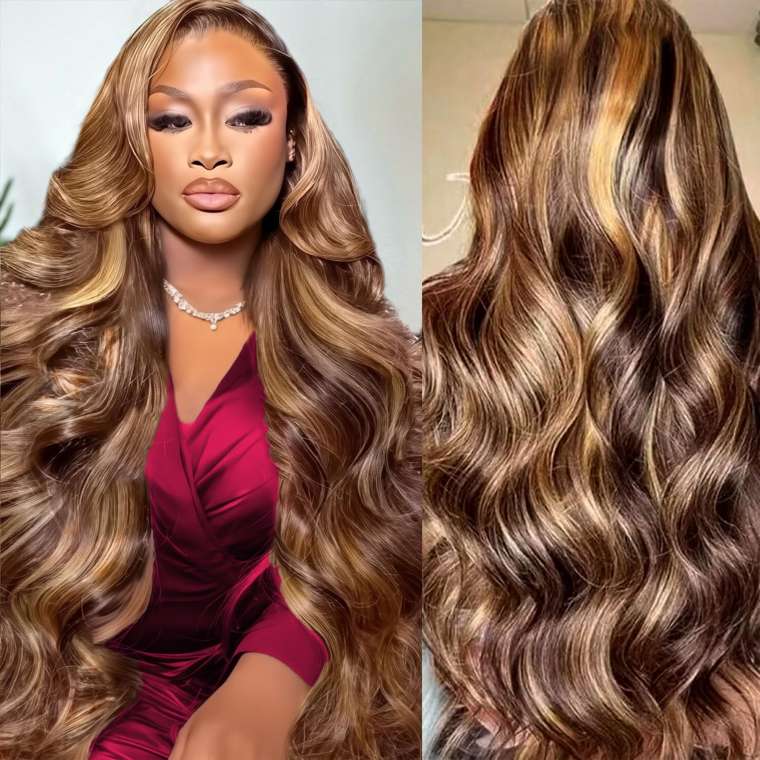 Lace Front Wigs - HD Highlight 46 Inch 13x4 Body