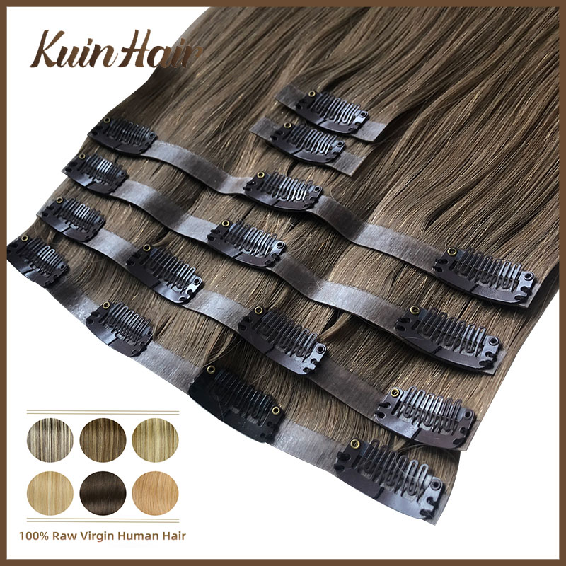 Seamless Clip In Hair Extensions Human Hair - Rechte Onzichtbare PU Clip In Volledige