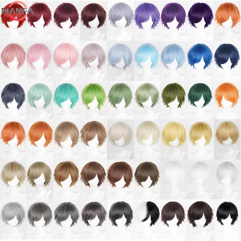 Synthetic Braided Wigs For Black Women - Anime 30 cm korte rechte cosplay