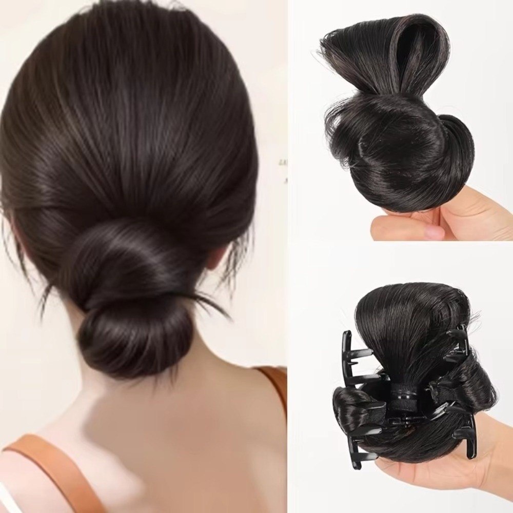 Claw Clip Messy Bun Hair Piece - Natuurlijk synthetisch haarknotje Pruik Pluizige textuur