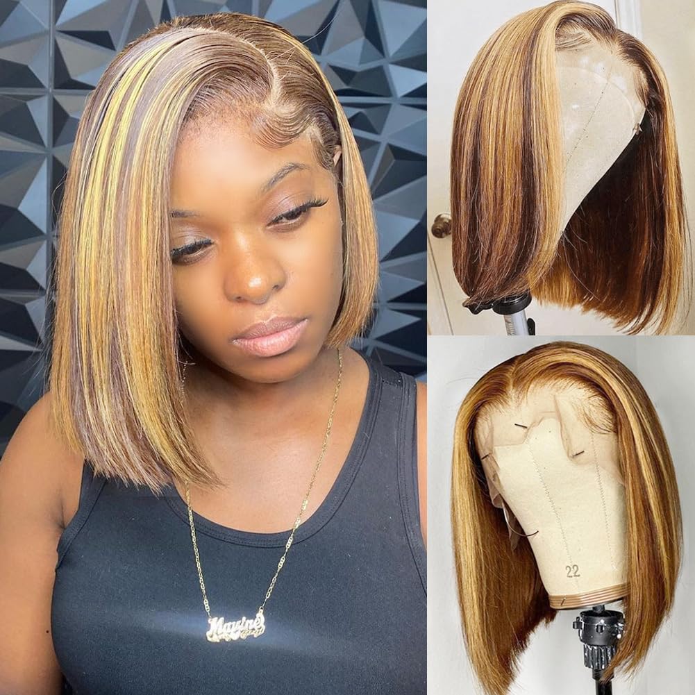 Pre Parted 13X4 Lace Front Bob Wig - Bobpruik van echt haar 13x4 HD