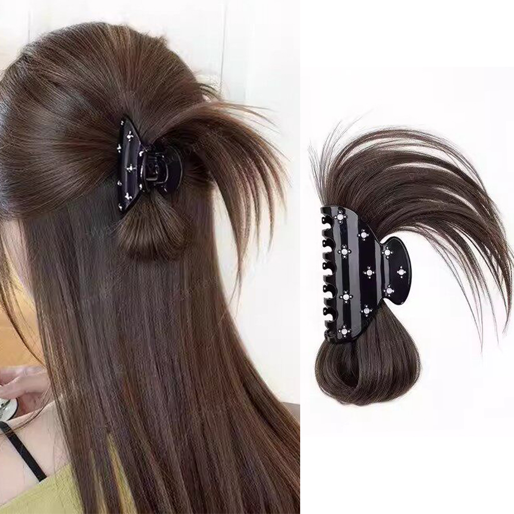Claw Clip Messy Bun Hair Piece - Pluizig rommelig knotje klauwclip synthetisch haarstukje