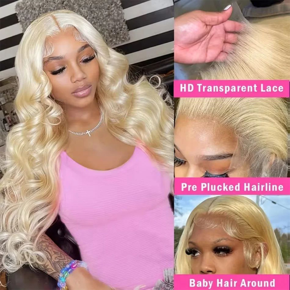 613 Blonde Body Wave Lace Front Wig - 613 13x6 HD Transparante Lace Front