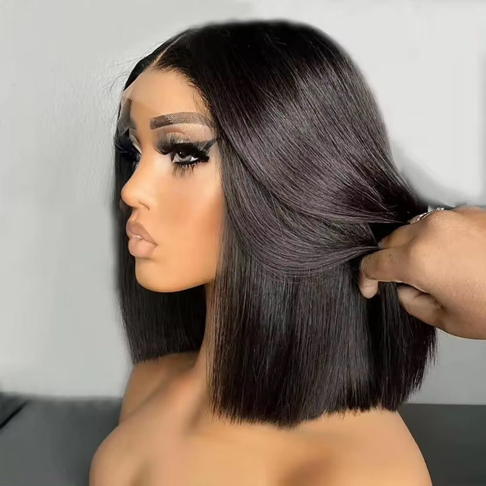 Pre Parted 13X4 Lace Front Bob Wig - Braziliaanse Straight Bob 13x4 Lace Front