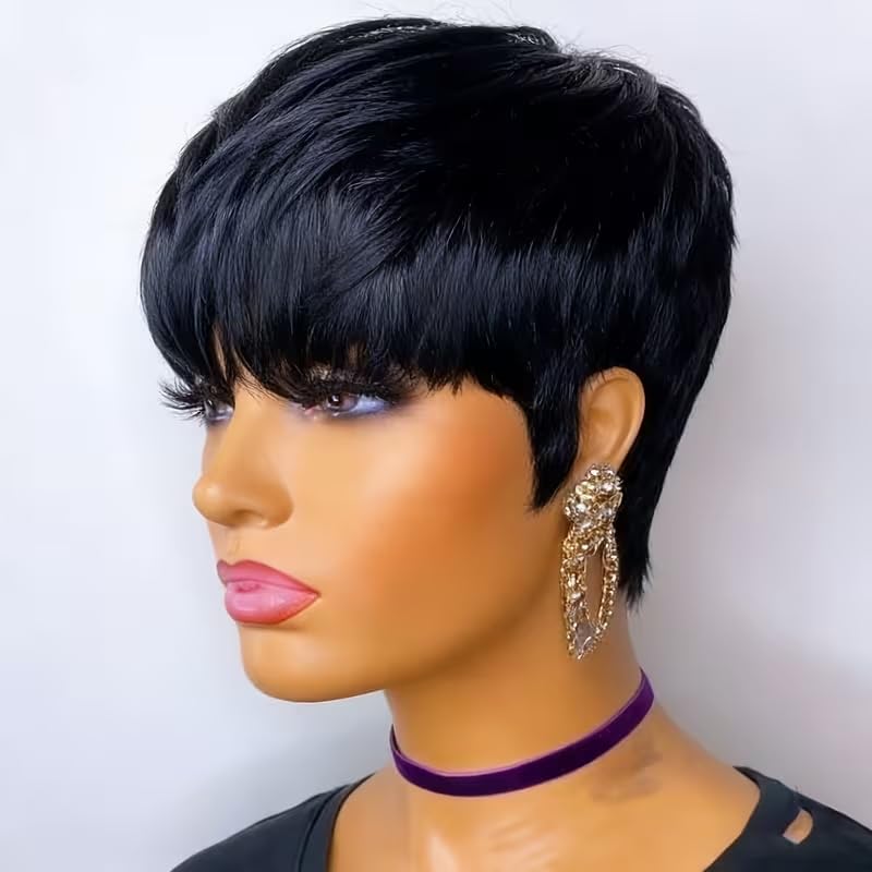 Short Pixie Cut Wig Human Hair Cheap - Korte Pixie Cut Haarwerken van Echt