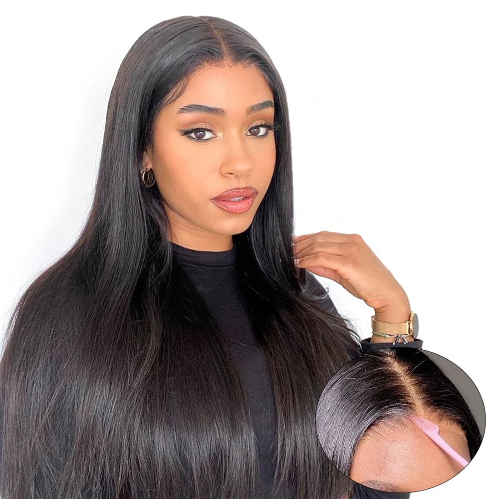 Glueless Wear And Go Human Hair Wig - 7x5 Rechte Kantpruiken 32 inch 200%