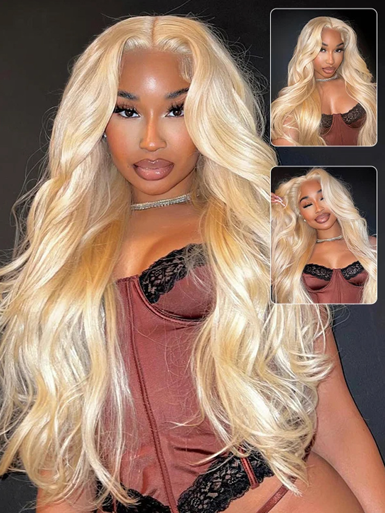 613 Blonde Body Wave Lace Front Wig - 613 Honingblond Gekleurde 40 Inch Pruiken