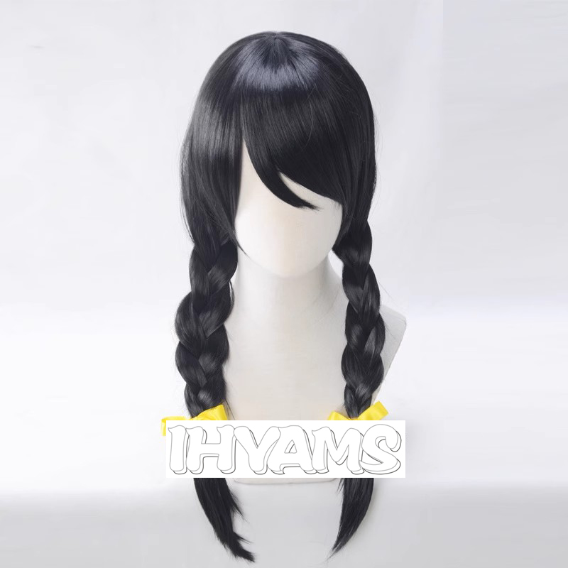 Synthetic Braided Wigs For Black Women - Bakemonogatari Hanekawa Tsubasa Pruik Cosplay Zwarte