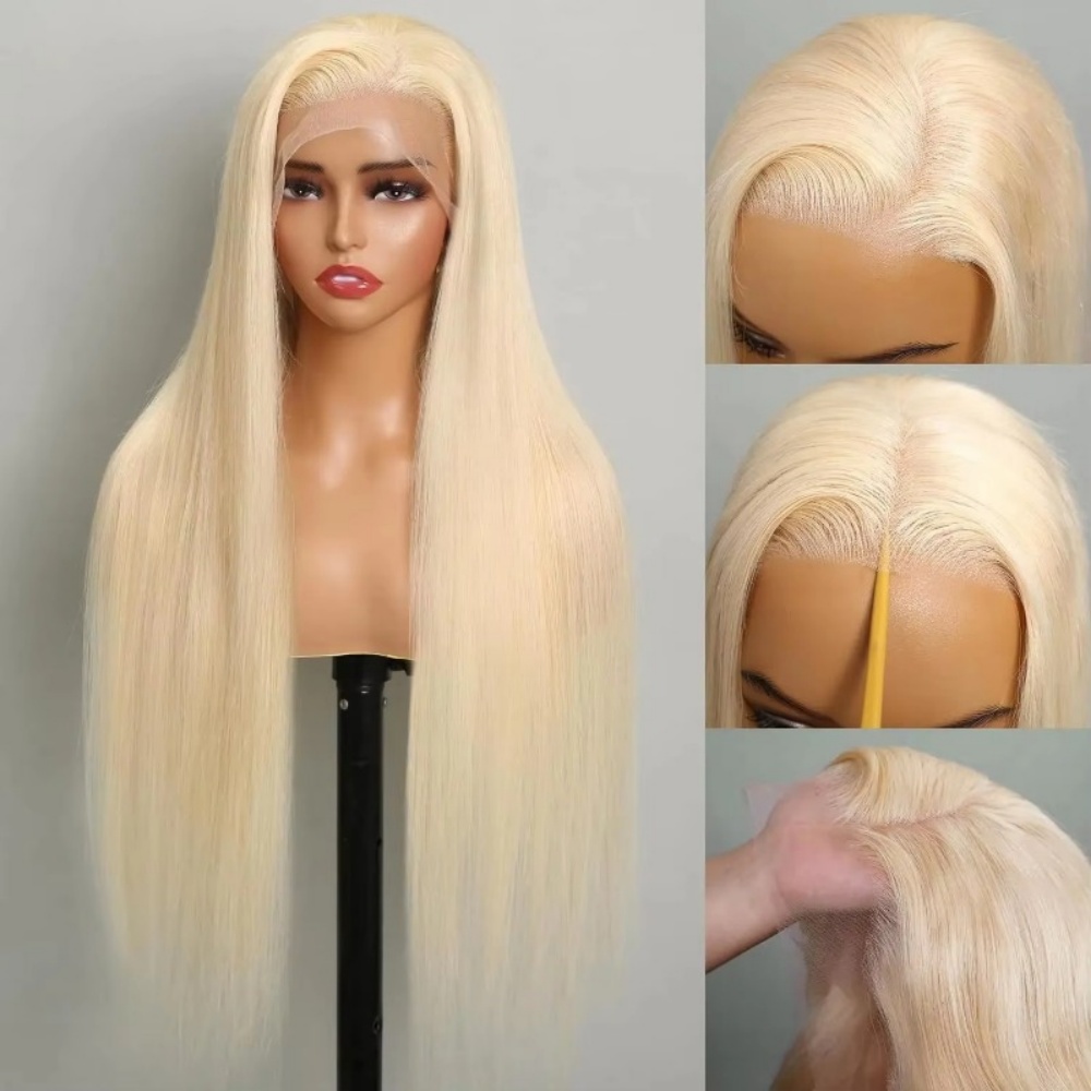 Hd Lace Frontal Wig Human Hair Pre Plucked - 613 Blonde Menselijk Haar Pruik HD