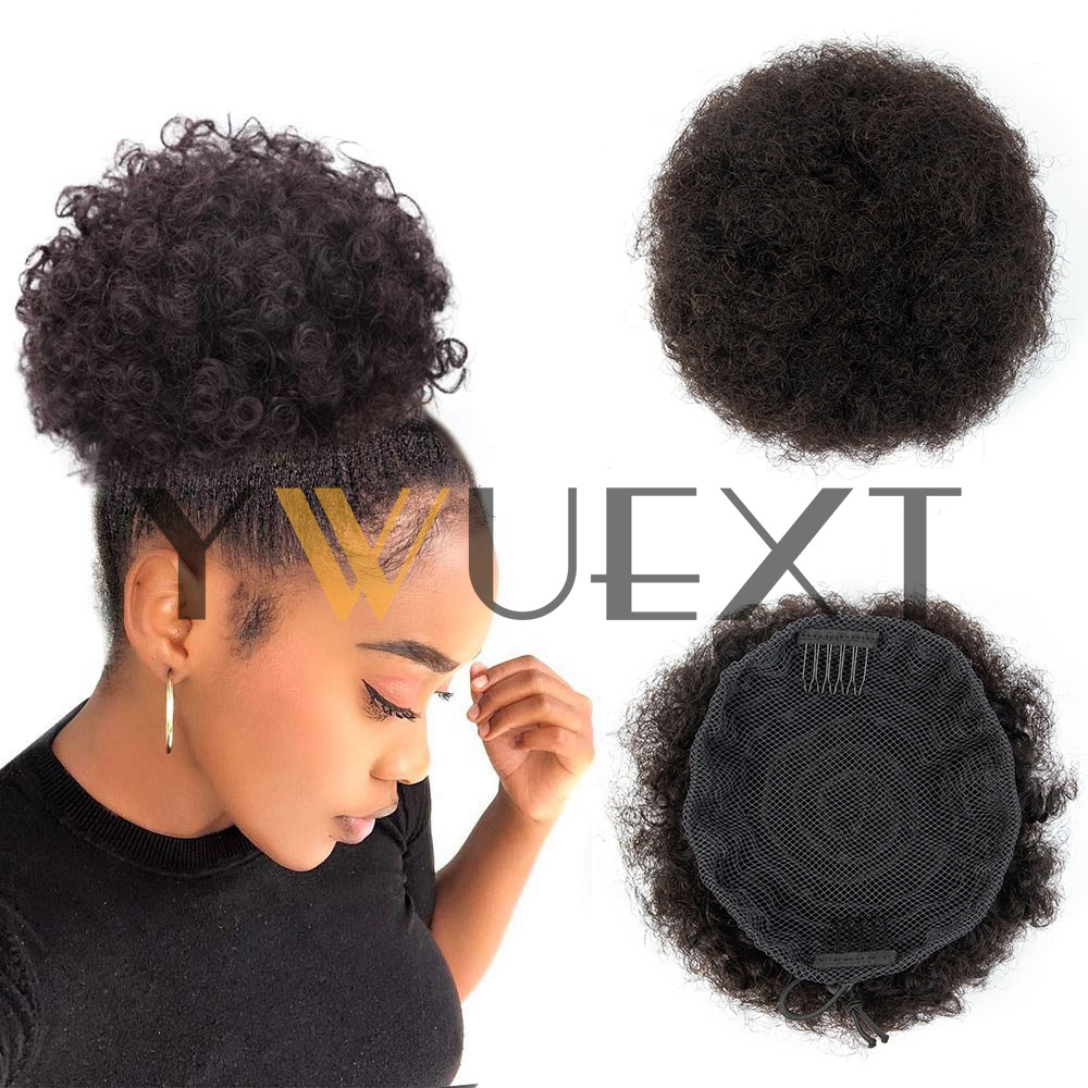 Drawstring Afro Curly Puff Ponytail - Afro Puff Paardenstaart 4-6 inch Haarverlenging