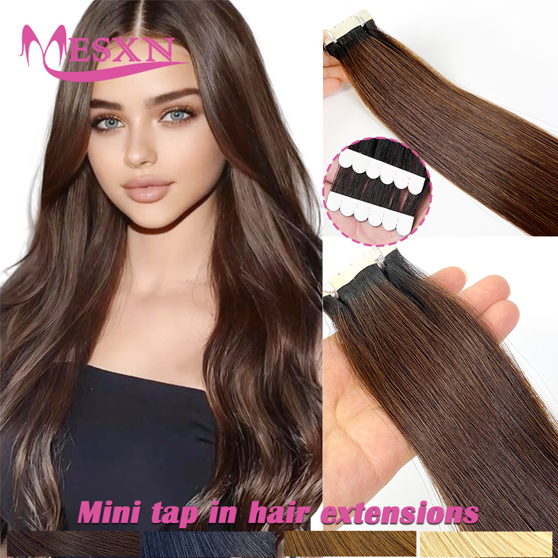 Invisible Tape In Extensions Real Hair - Mini Tape-in Haarverlengingen Echt Natuurlijk Haar