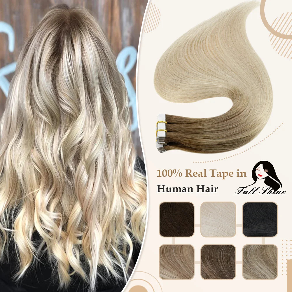Invisible Tape In Extensions Real Hair - Volledige Glans Omber Tape in Hair