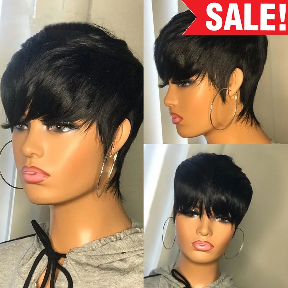 Short Pixie Cut Wig Human Hair Cheap - Korte Menselijk Haar Pruiken Pixie Cut