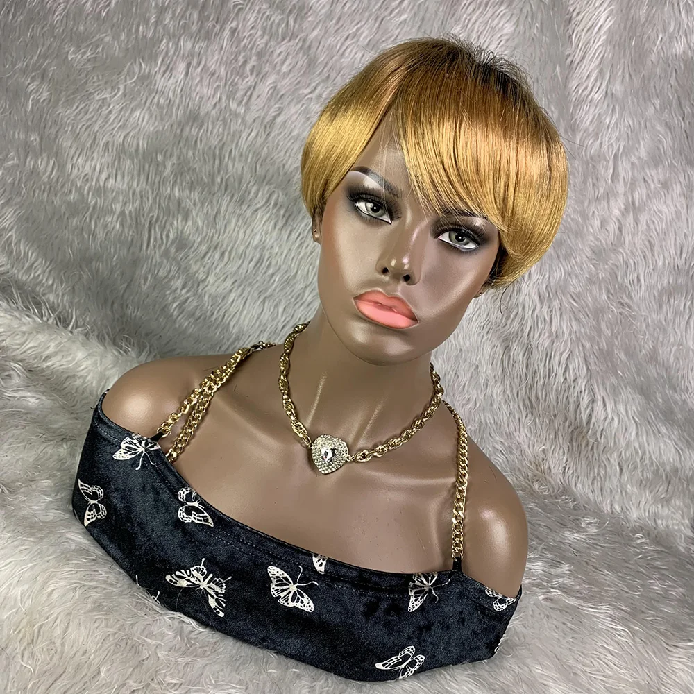 Short Pixie Cut Wig Human Hair Cheap - 8 inch korte remy-haar pruik Braziliaanse
