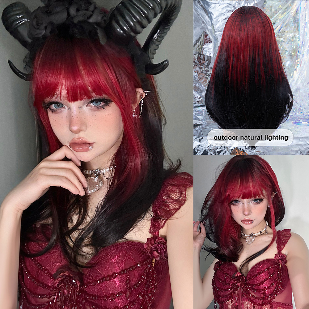 Synthetic Braided Wigs For Black Women - 20 inch sexy zwart rood ombre