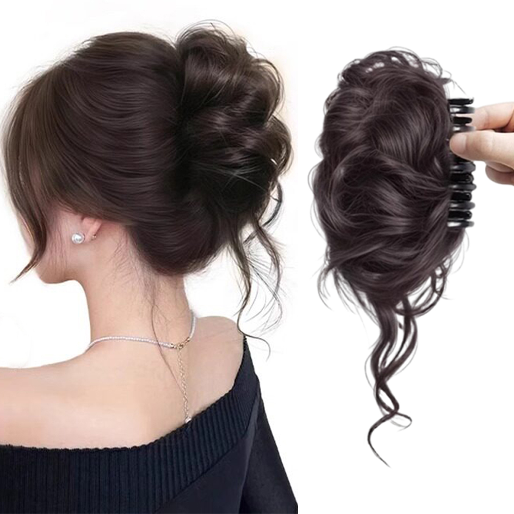 Claw Clip Messy Bun Hair Piece - 1 stuk elegante chignon-knotverlenging met klauwclip,