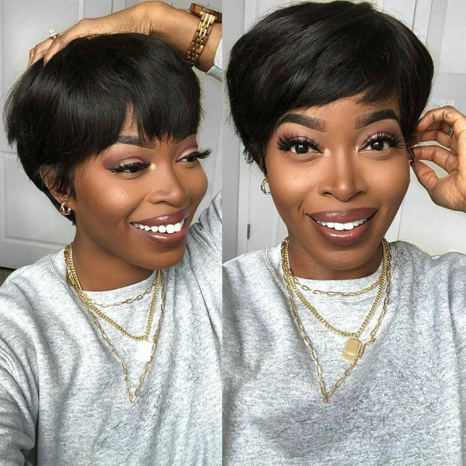Kort mensenhaar pruiken pixie  - Short Pixie Cut Wig Human Hair Cheap recensie en prijs