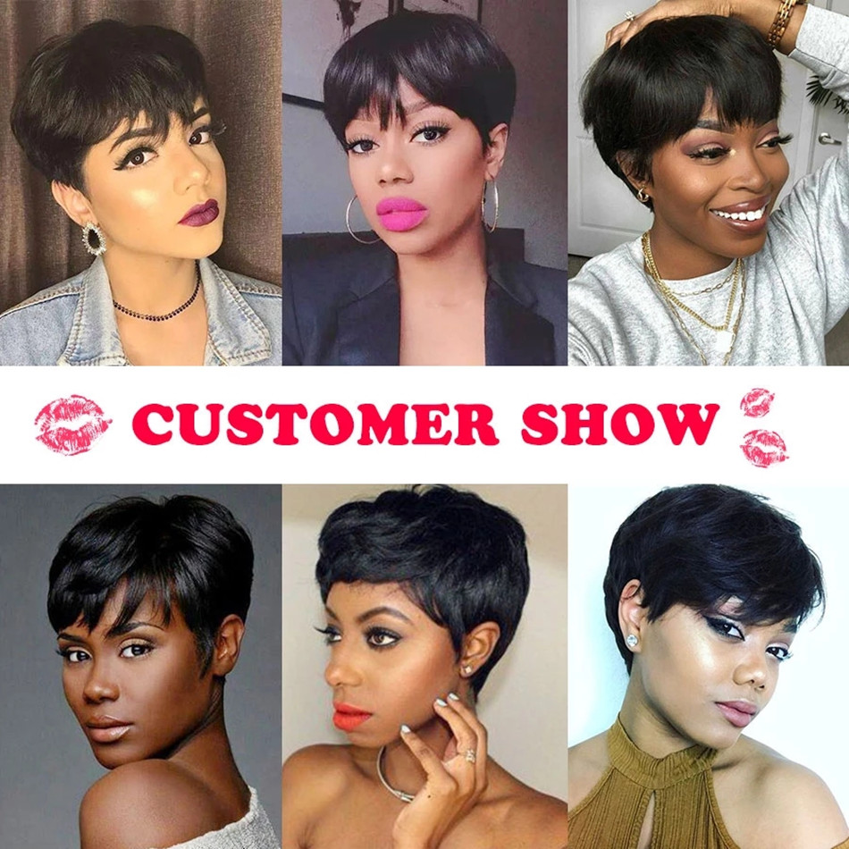 Kort mensenhaar pruiken pixie  - Short Pixie Cut Wig Human Hair Cheap recensie en prijs