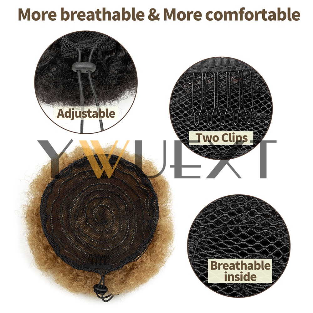 YWUEXT Honing Goud Afro Kinky  - Drawstring Afro Curly Puff Ponytail recensie en prijs