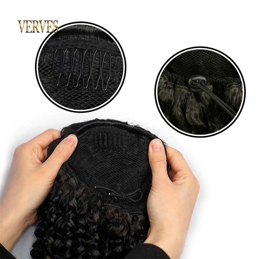 Verves Synthetische Trekkoord  - Drawstring Afro Curly Puff Ponytail recensie en prijs