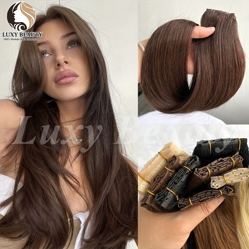 Bruine vlinderhaarextensions m - Invisible Tape In Extensions Real Hair recensie en prijs