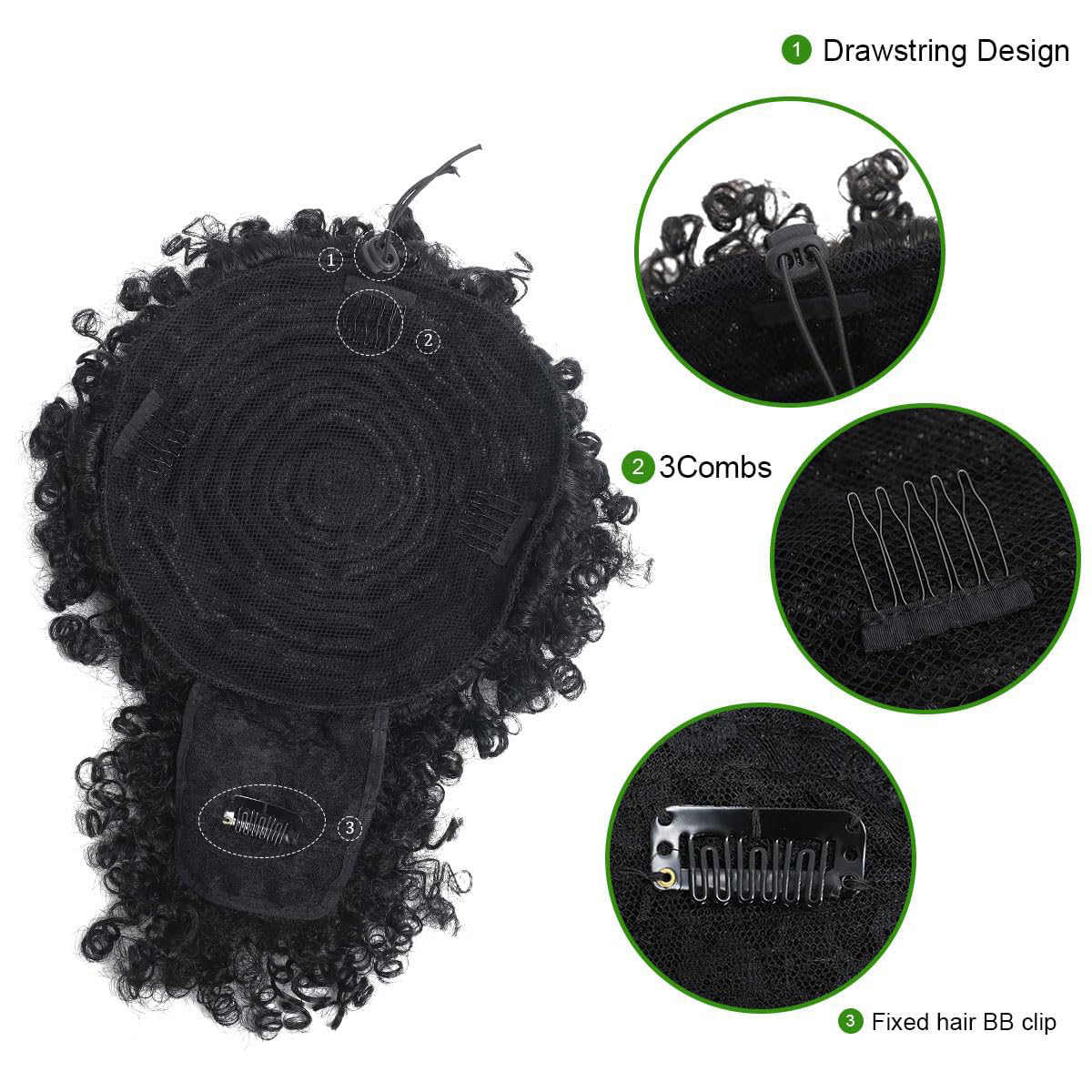 Afro Bladerdeeg Kinky Krullend - Drawstring Afro Curly Puff Ponytail recensie en prijs