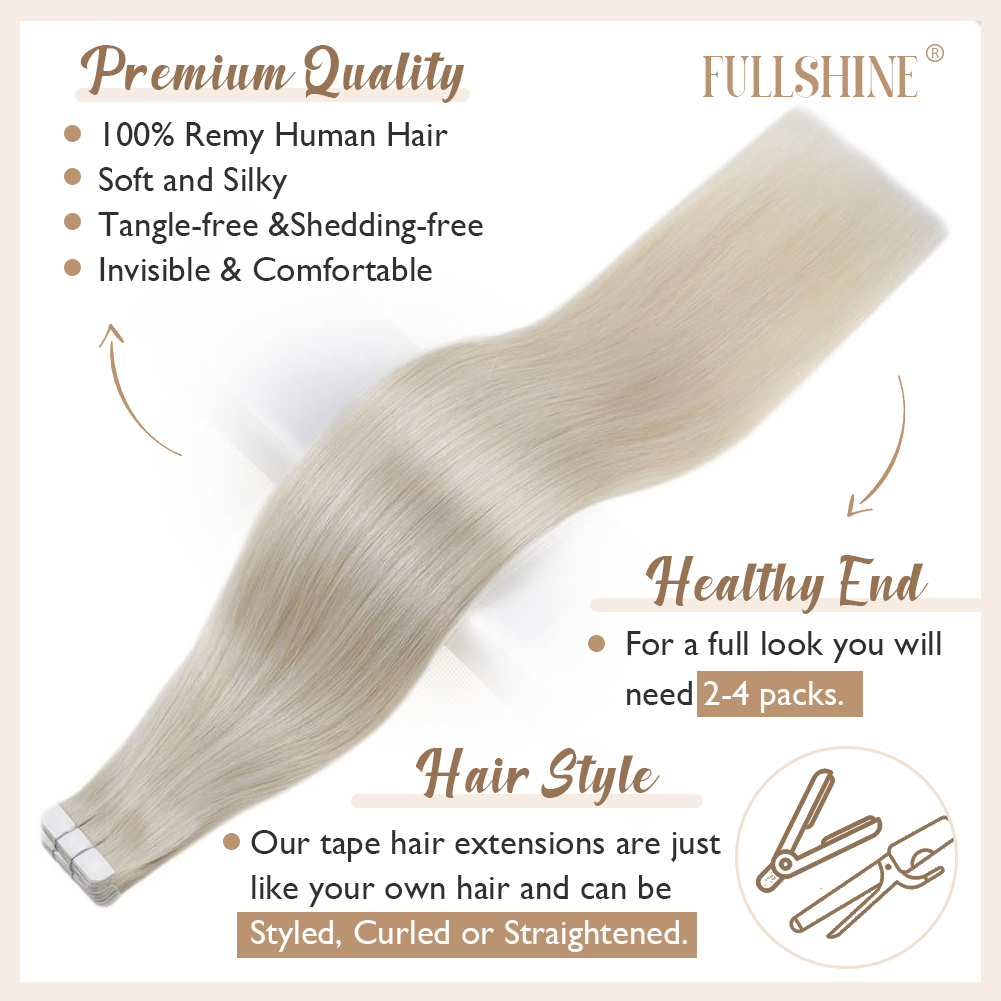 Full Shine Tape In Hair Extens - Invisible Tape In Extensions Real Hair recensie en prijs