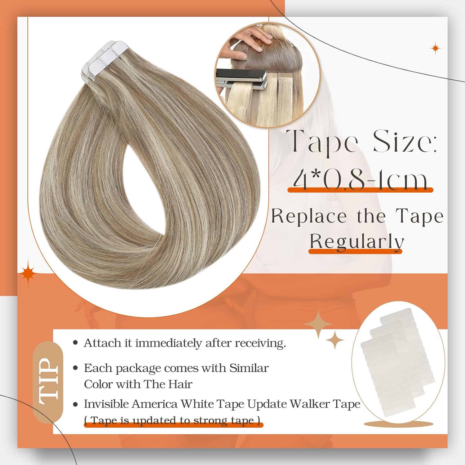 Volledige Glans Tape In Human  - Invisible Tape In Extensions Real Hair recensie en prijs