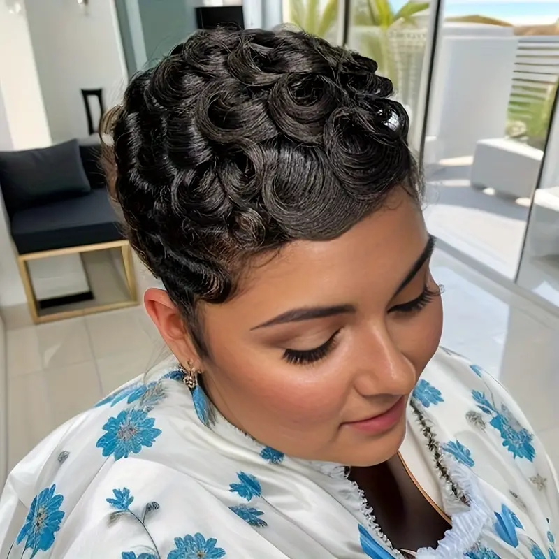 Kort Bob Pixie Cut pruik Pixie - Short Pixie Cut Wig Human Hair Cheap recensie en prijs