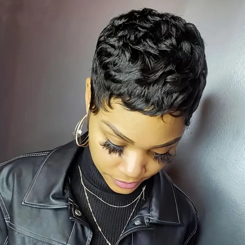 Kort Bob Pixie Cut pruik Pixie - Short Pixie Cut Wig Human Hair Cheap recensie en prijs