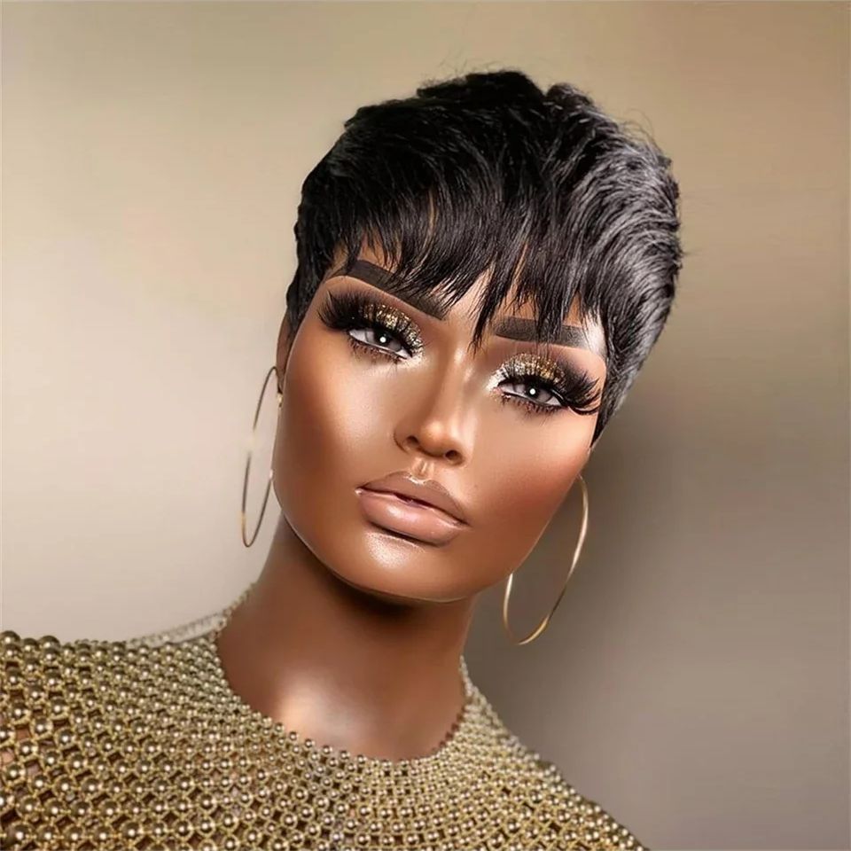 Korte rechte bobpruik Pixie-cu - Short Pixie Cut Wig Human Hair Cheap recensie en prijs