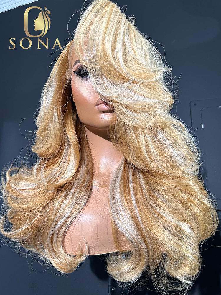 613 #   27 #   Highlights HD k - 613 Blonde Body Wave Lace Front Wig recensie en prijs