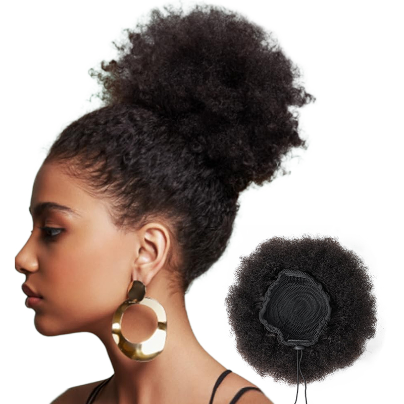 100% Menselijk Haar 8 Inch Kor - Drawstring Afro Curly Puff Ponytail recensie en prijs