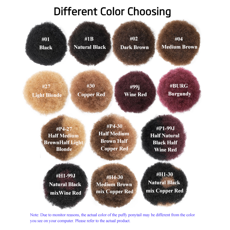 100% Menselijk Haar 8 Inch Kor - Drawstring Afro Curly Puff Ponytail recensie en prijs