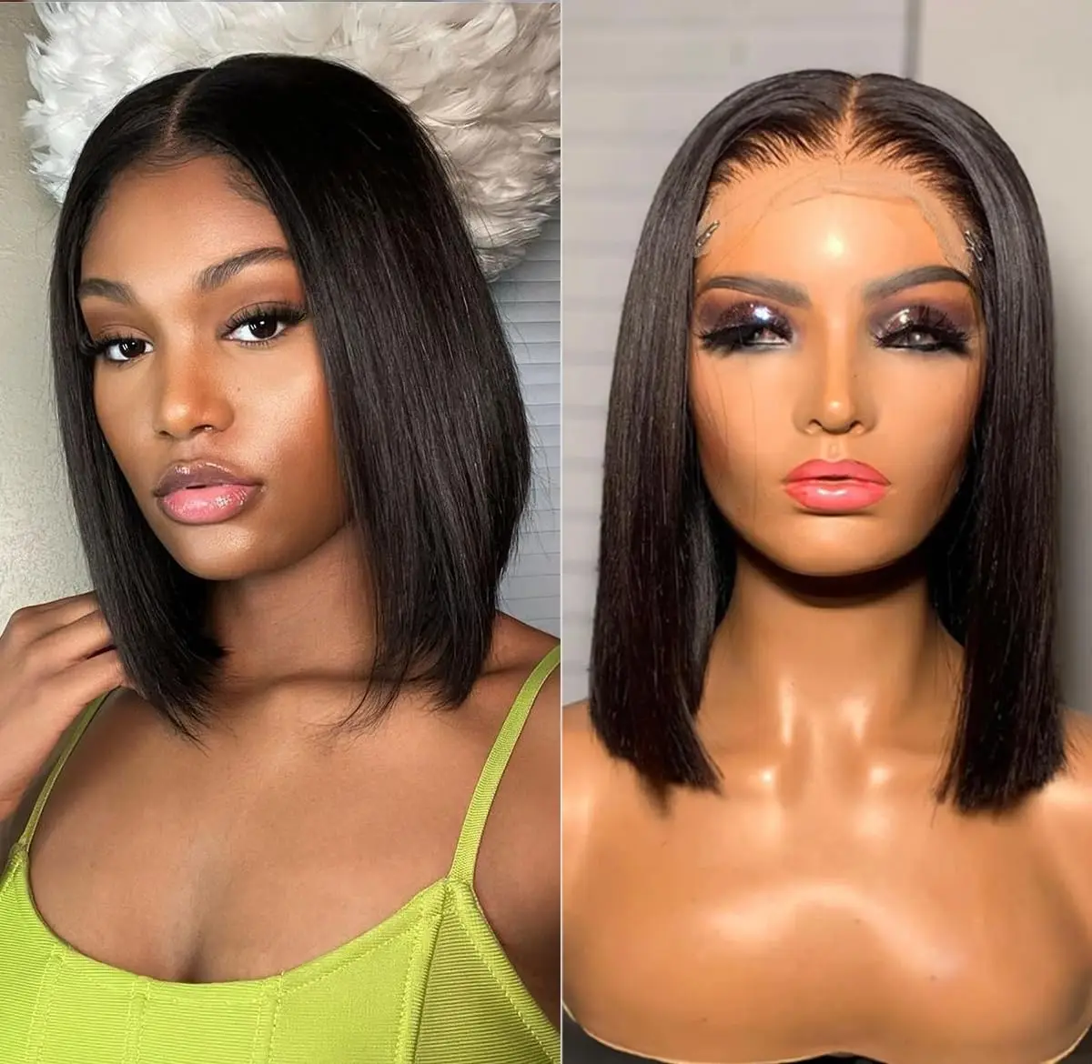 Rechte Korte Bob Pruiken Echt  - Glueless Wear And Go Human Hair Wig recensie en prijs