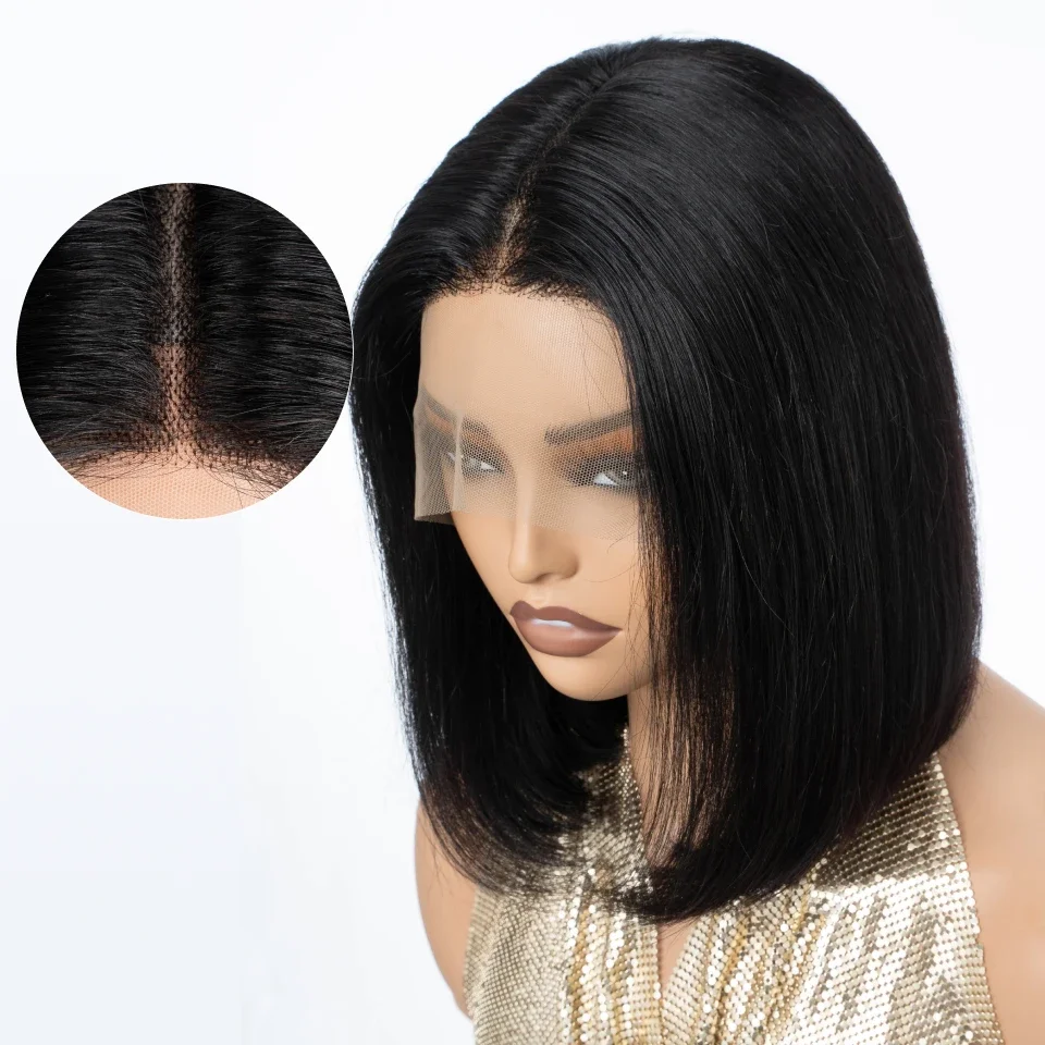 Rechte Korte Bob Pruiken Echt  - Glueless Wear And Go Human Hair Wig recensie en prijs