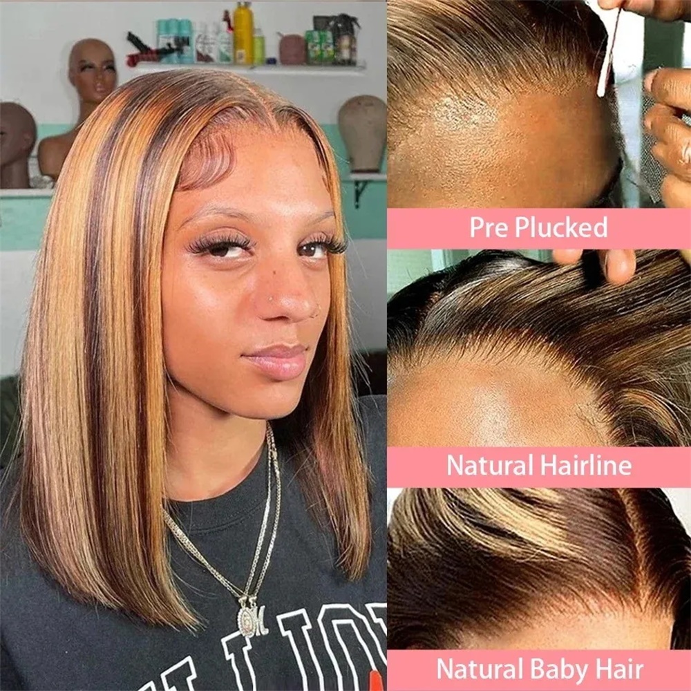 Honingblonde Bobpruiken van Ec - Glueless Wear And Go Human Hair Wig recensie en prijs