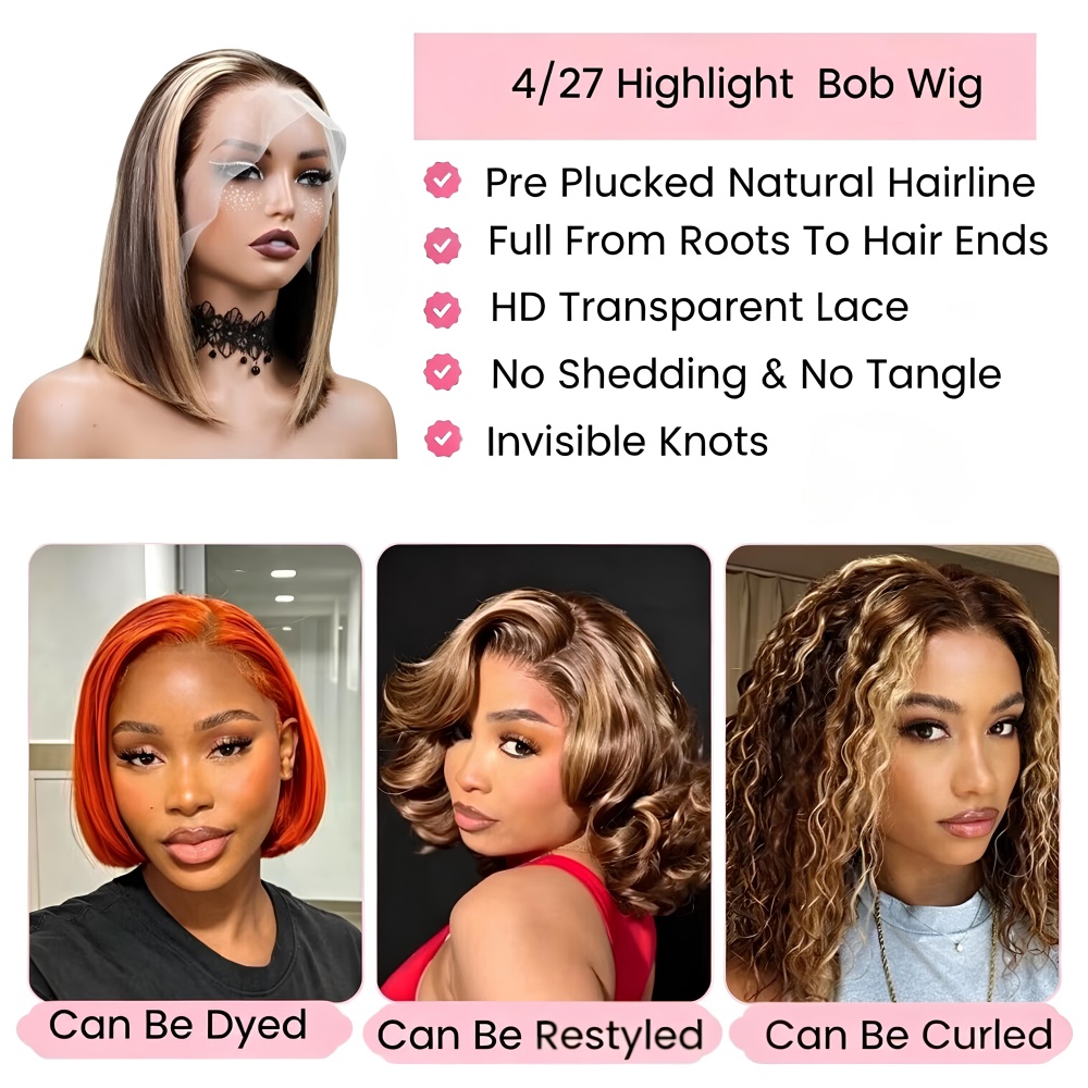 Honingblonde Bobpruiken van Ec - Glueless Wear And Go Human Hair Wig recensie en prijs