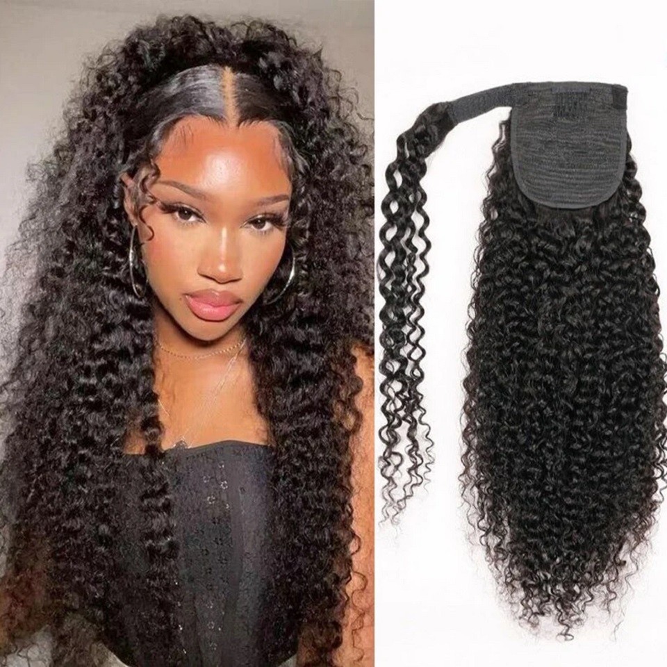 Kinky krullende paardenstaart  - Seamless Clip In Hair Extensions Human Hair recensie en prijs