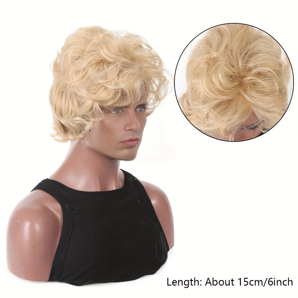 Heren blonde pruik korte golve - Synthetic Wigs recensie en prijs