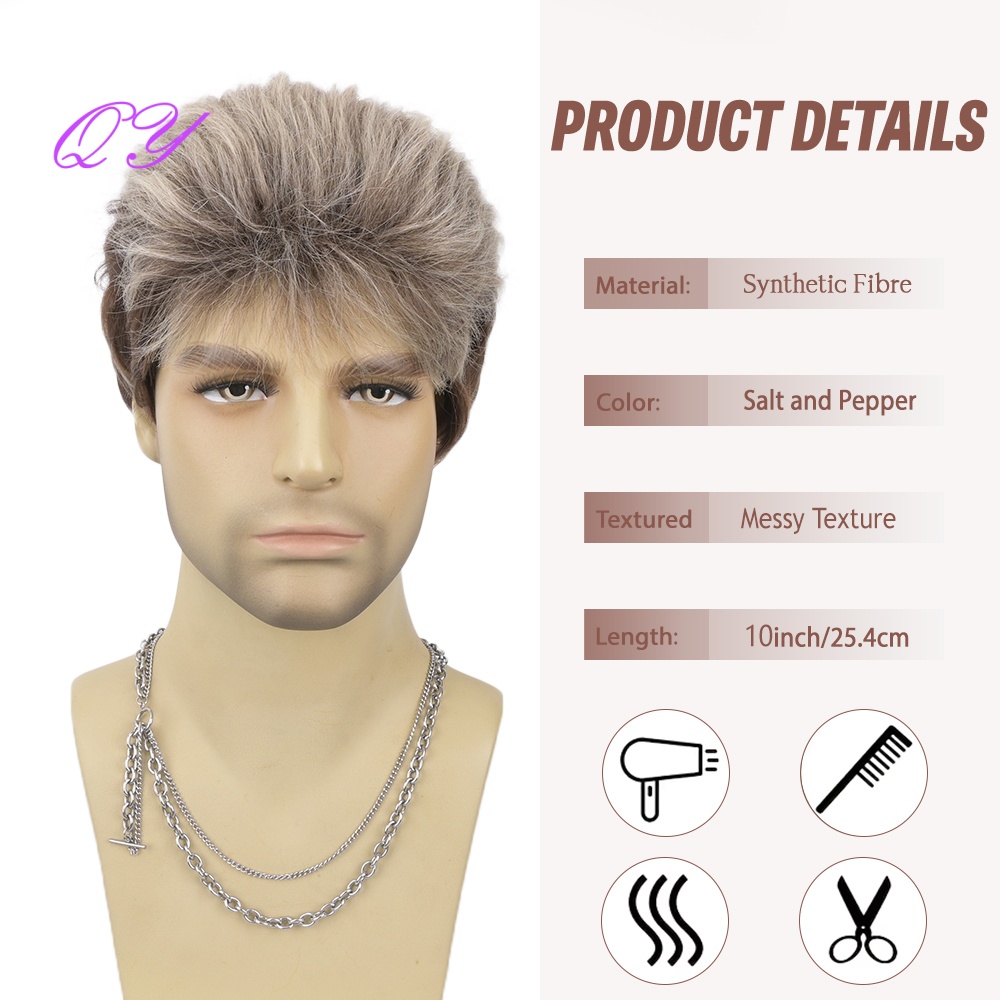 Synthetische korte bruine vlas - Synthetic Wigs recensie en prijs
