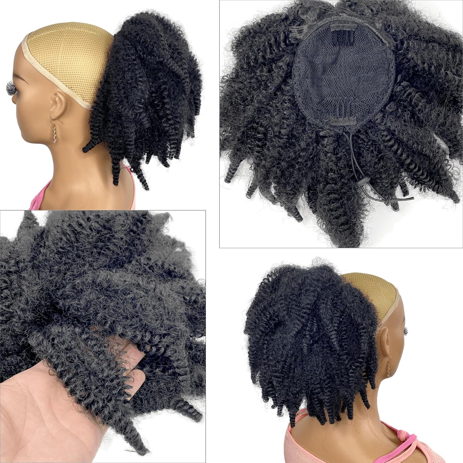 12 inch korte Marley haar draw - Drawstring Afro Curly Puff Ponytail recensie en prijs