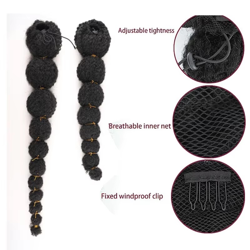 Kinky Afro Puff paardenstaartv - Drawstring Afro Curly Puff Ponytail recensie en prijs