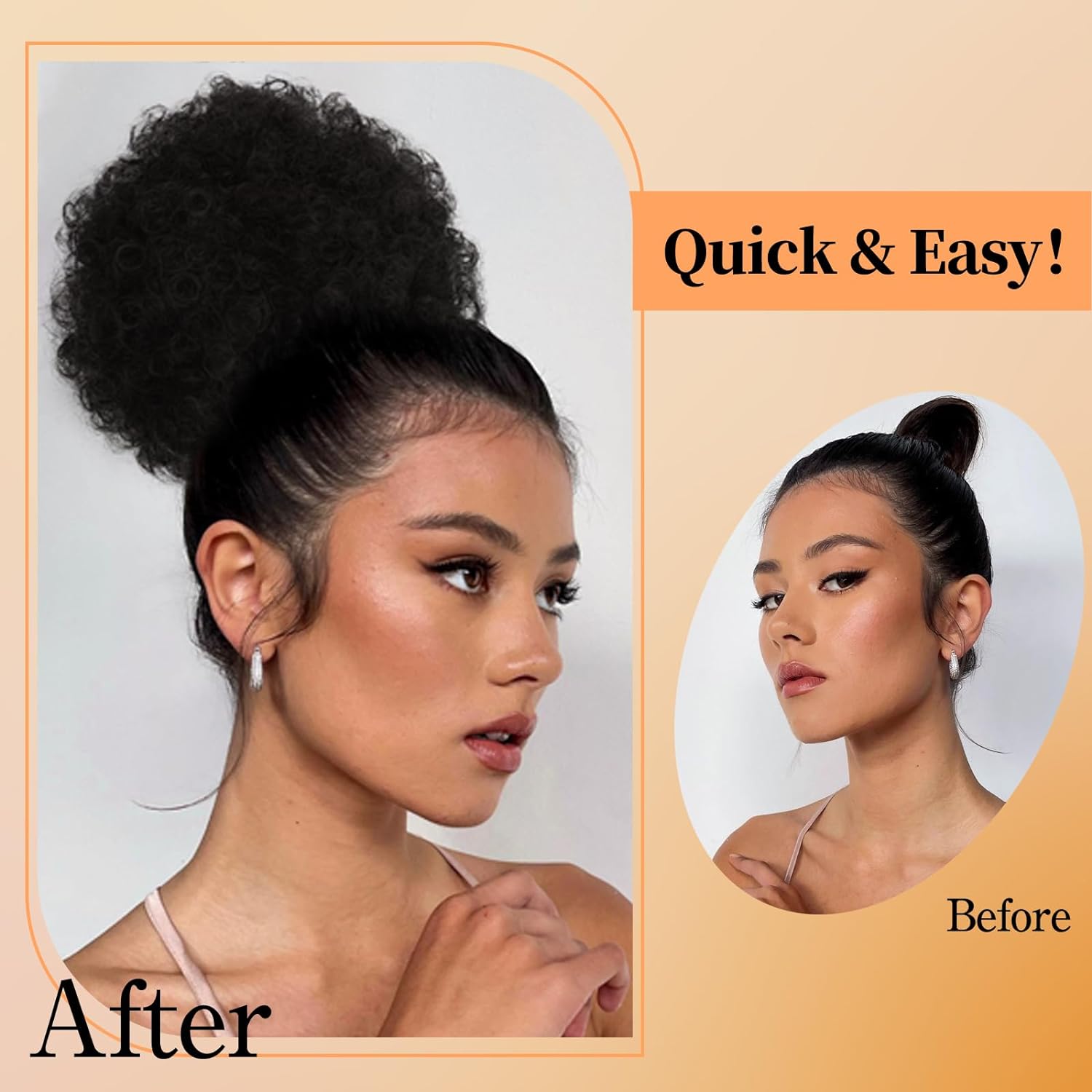 Afro Bladerdeeg Trekkoord Paar - Drawstring Afro Curly Puff Ponytail recensie en prijs