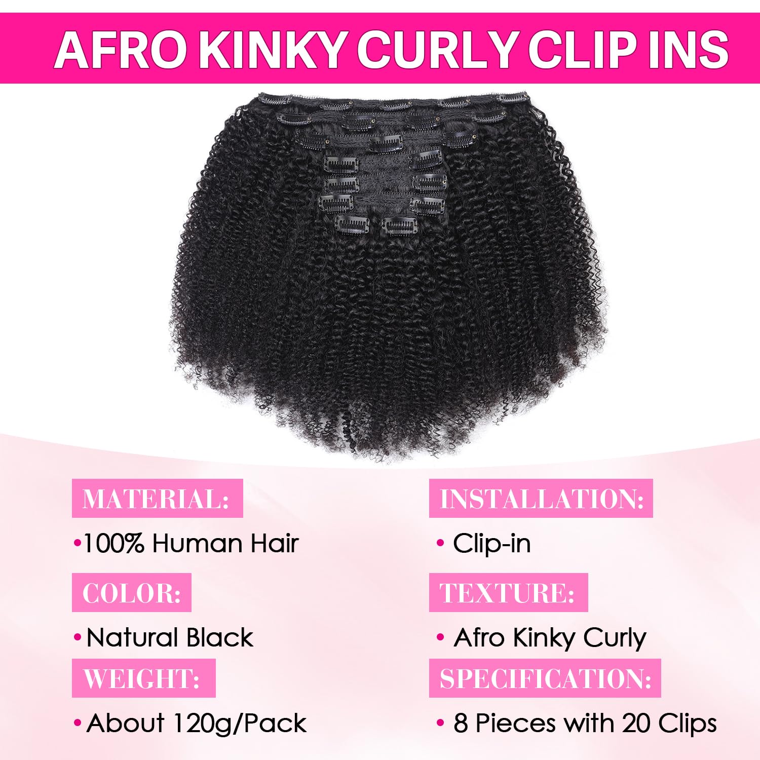 Afro Krullend Clip-In Human Re - Seamless Clip In Hair Extensions Human Hair recensie en prijs