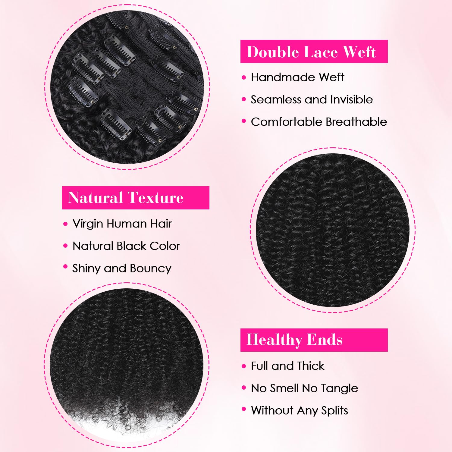 Afro Krullend Clip-In Human Re - Seamless Clip In Hair Extensions Human Hair recensie en prijs