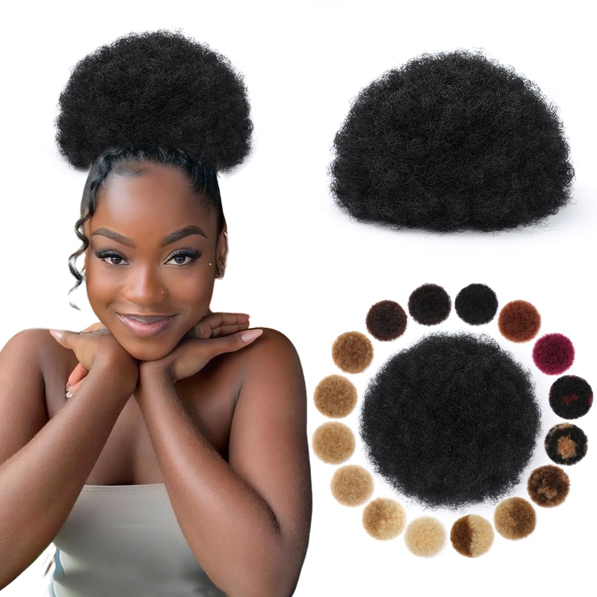 Afro Puff Synthetische paarden - Drawstring Afro Curly Puff Ponytail recensie en prijs