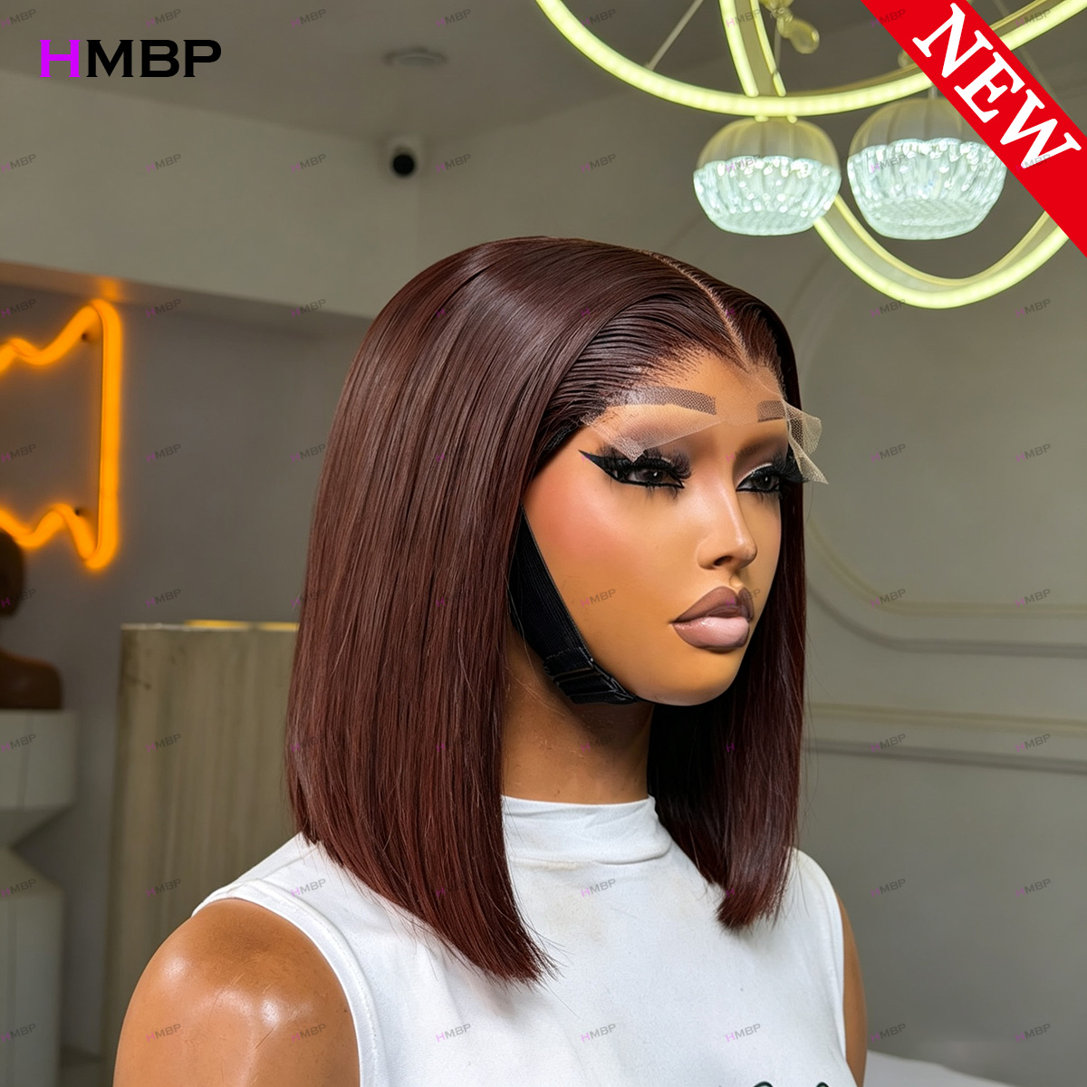 # 33 Donker Auburn Recht Bobpr - Glueless Wear And Go Human Hair Wig recensie en prijs