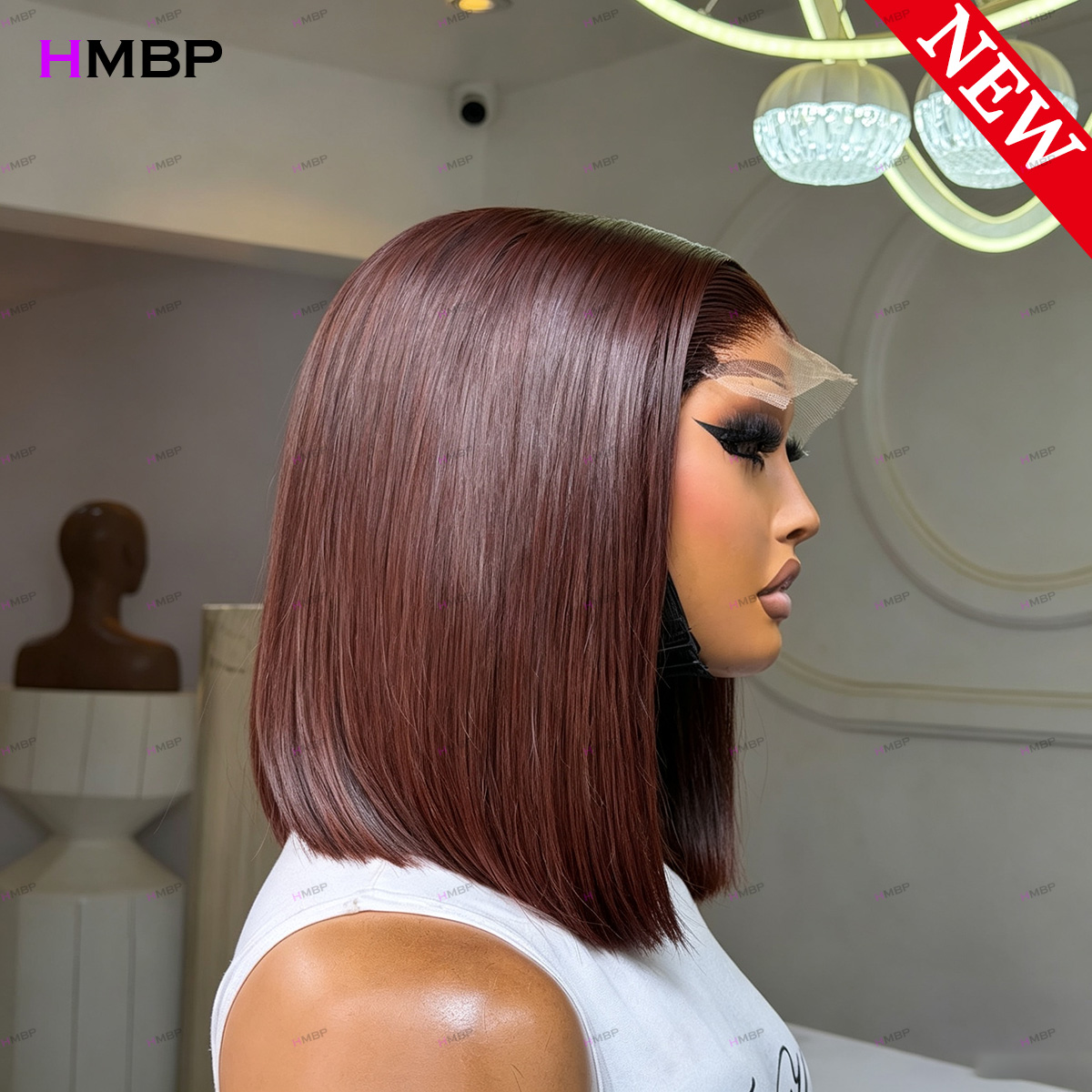 # 33 Donker Auburn Recht Bobpr - Glueless Wear And Go Human Hair Wig recensie en prijs