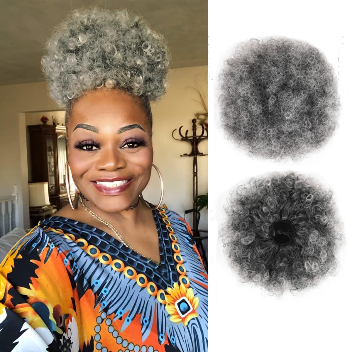 Afro Puff paardenstaart met tr - Drawstring Afro Curly Puff Ponytail recensie en prijs